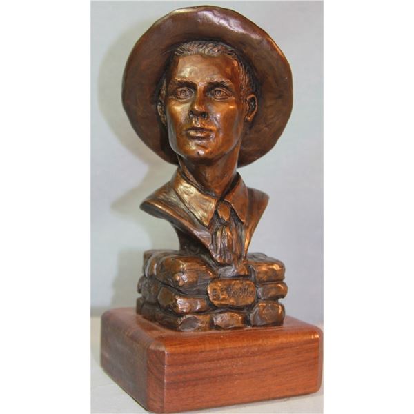 Myers, Richard bronze sculpture, Earl Heikka bust, AC/30, 1935, 8" h x 4" x 5"
