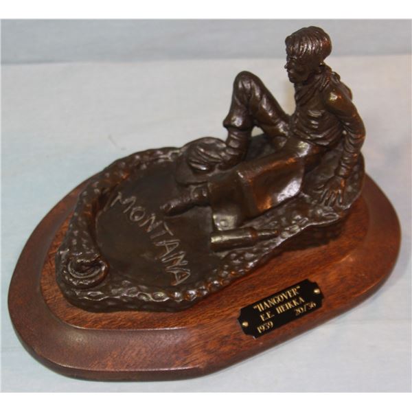 Heikka, E. E. bronze sculpture, Hangover, 1939, 20/36, 6" h x 10" w x 6" d