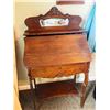 Image 1 : Oak secretary w/bev. mirror, 50” h x 28” w, restorable