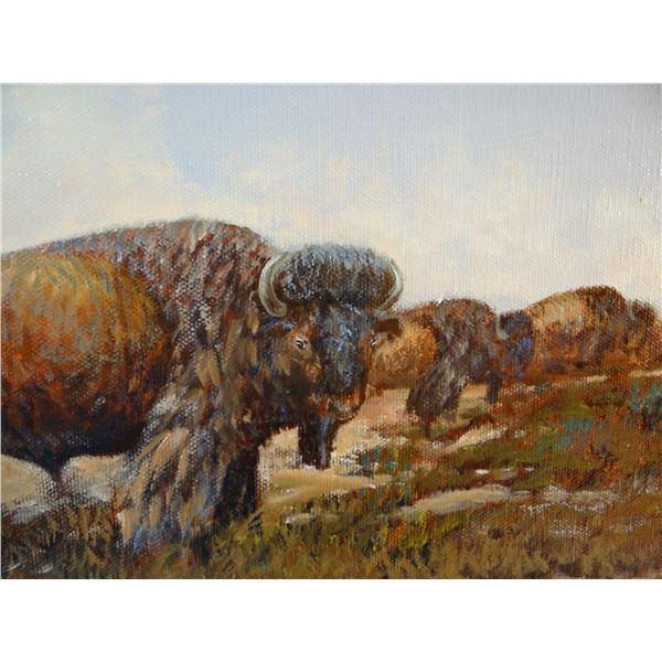 Cheek, C. R., oil, Monarch Of The Northern Herd, 16" x 20