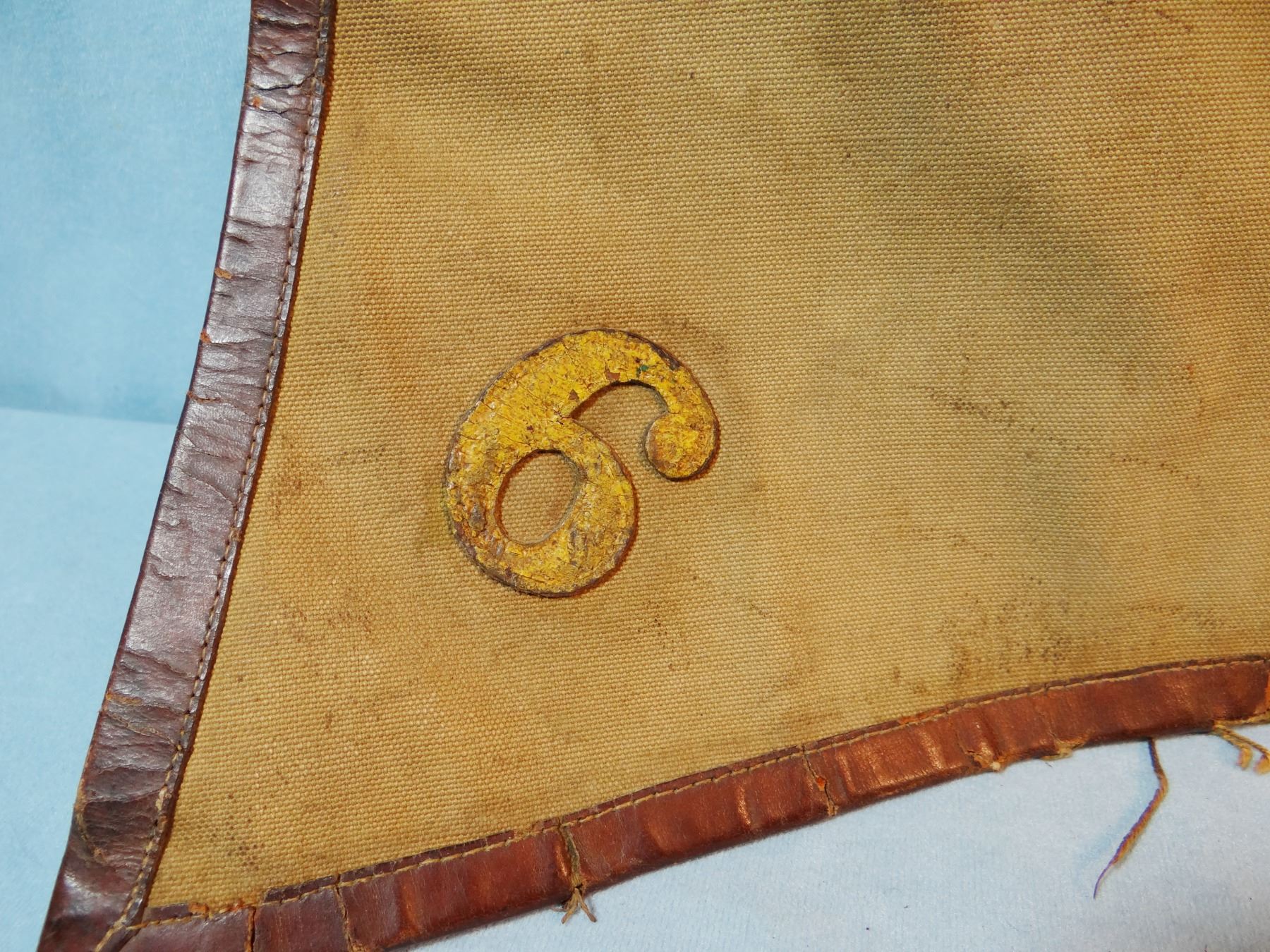 U. S. Cavalry officers saddle pad, brass No. 6 on each rear corner, 6