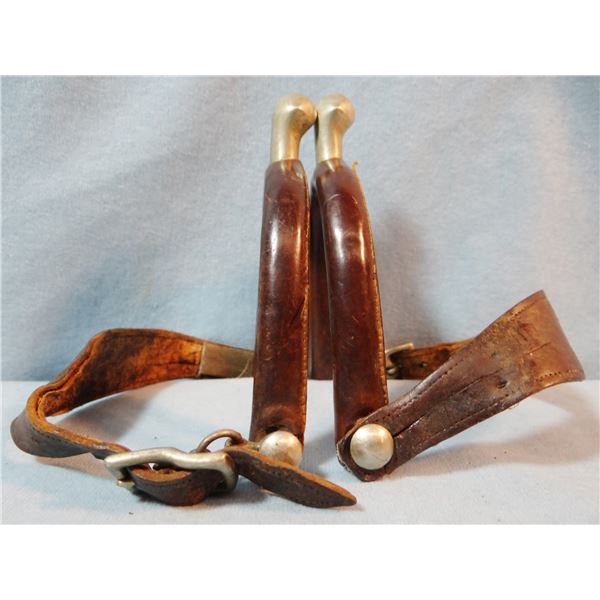 U. S. Cavalry officer's spurs, leather covered