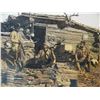 Image 1 : Huffman, L. A. colored 5 1/2" x 8" photo, Hell Creek 1901, dugout log cabin, Max Sieber, L. A. Huffm