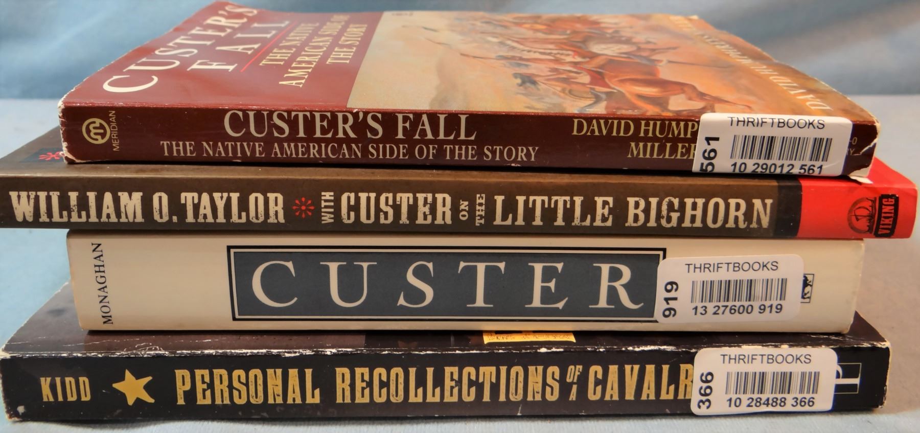 4 General Custer books, soft covers, With Custer On The Little Bighorn ...