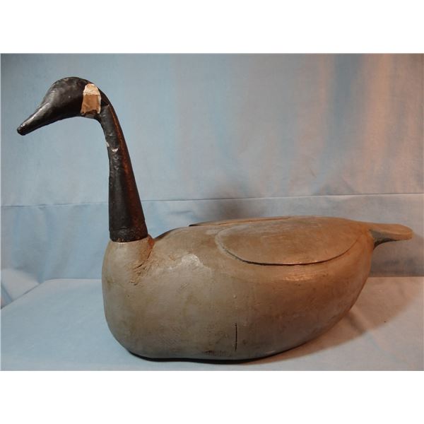 Vintage goose decoy, wooden, tin head/neck