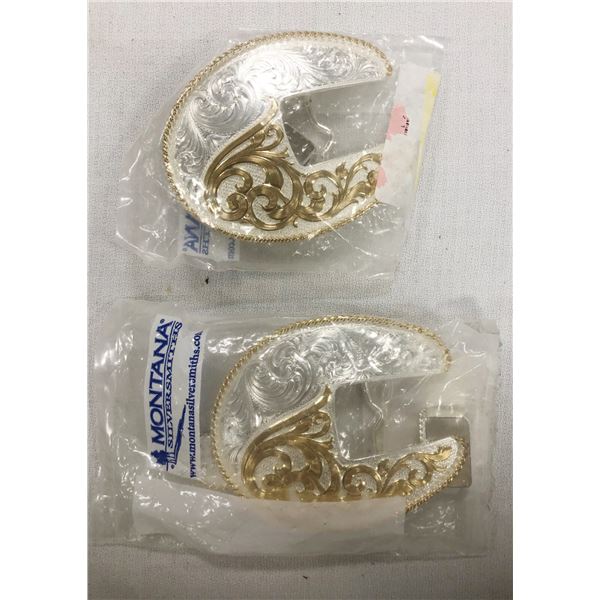 (2) Montana Silversmith 3-piece buckle sets, brand new