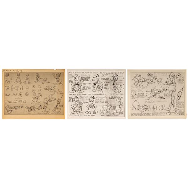 Collection of (3) Donald Duck Model Sheets.
