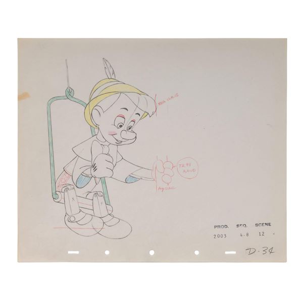 Pinocchio Original Production Drawing.
