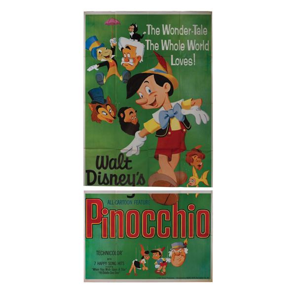 Pinocchio Re-Release Three Sheet Poster.