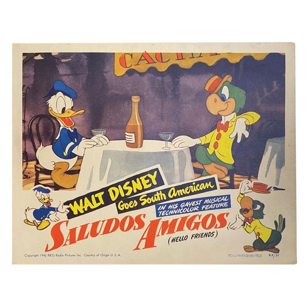 Walt Disney's Saludos Amigos Lobby Card.