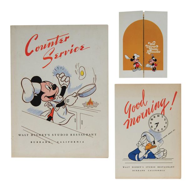 Collection of (3) Walt Disney Studio Restaurant Menus.