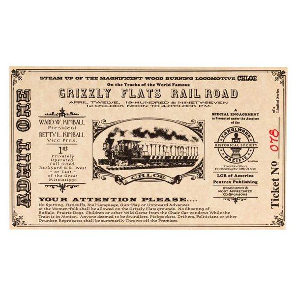 Ward Kimball's Grizzly Flats Ticket.
