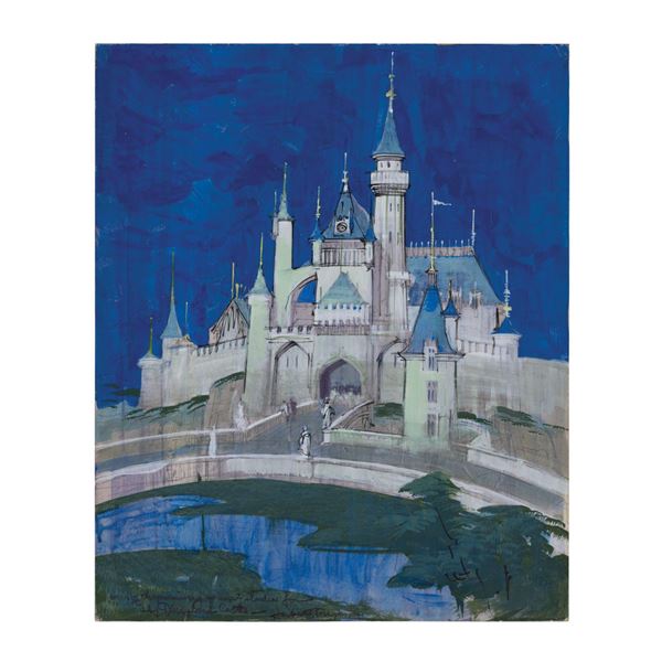 Herb Ryman Disneyland Castle Concept Painting.