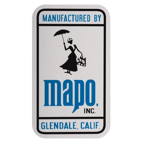 "Manufactured By MAPO, Inc." Sign.