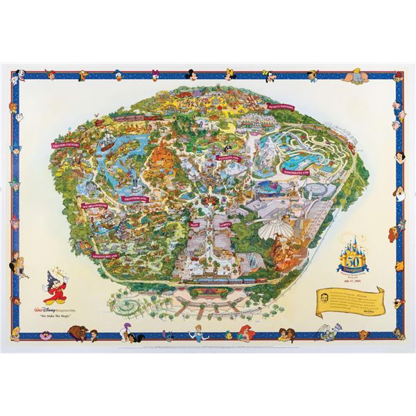 Disneyland 50th Anniversary Imagineer Map.