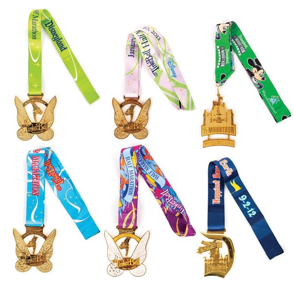 Set of (6) Disneyland Half Marathon Medals.