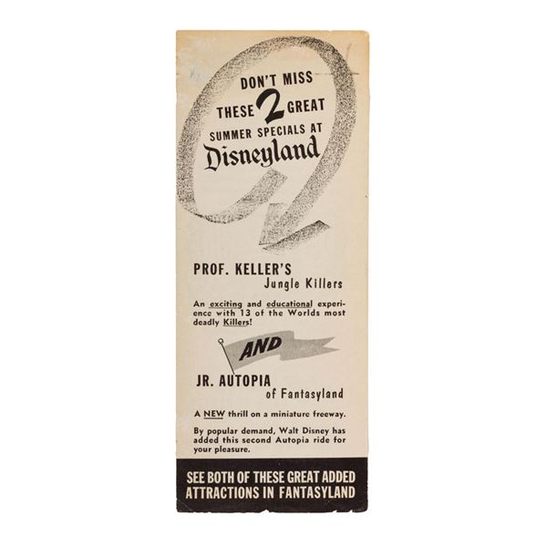 Disneyland 1956 Main Gate Handbill.