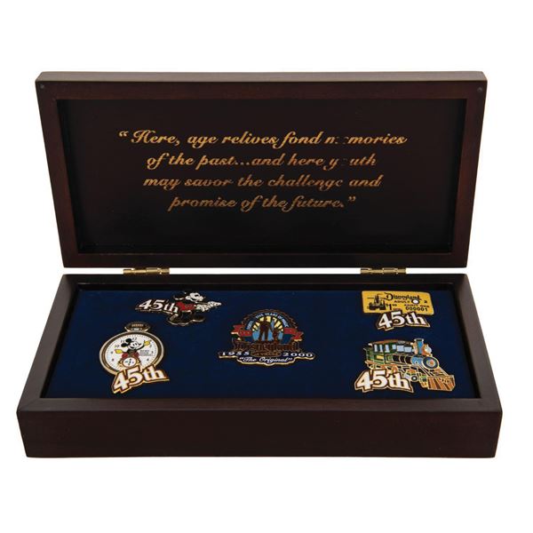Disneyland 45th Anniversary Pin Boxed Set.