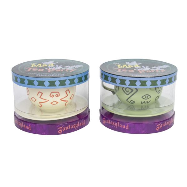 Pair of Mad Hatter Tea Cups in Boxes.