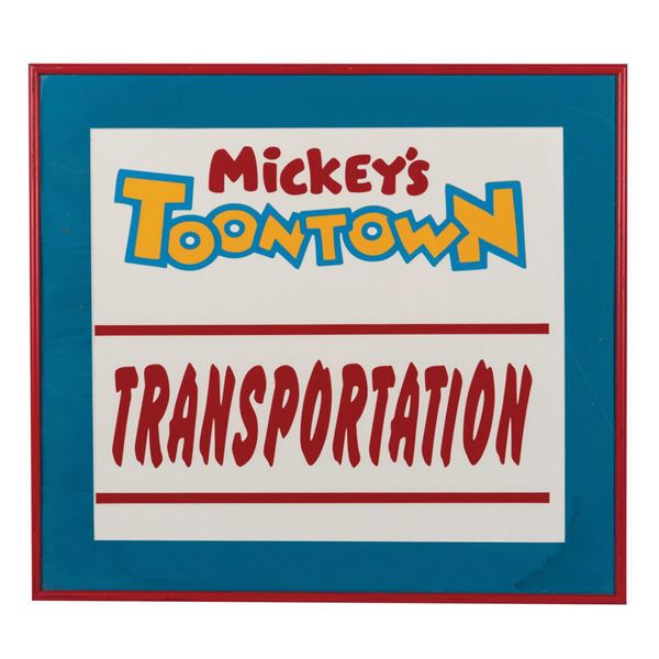 Mickey's Toontown Transportation Sign.