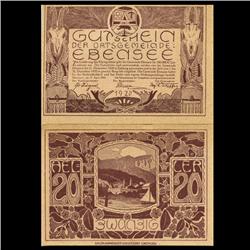 1920 Austria Ebensee 20 Heller GEM Rare Note (COI-3512)