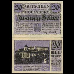 1920 Austria Ebelsberg 20 Heller GEM Rare Note (COI-3508)
