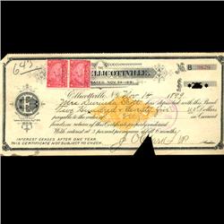 1899 Bank of Ellicottville Document Bill (COI-3098)