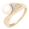 Image 1 : Exquisite White Pearl Diamond Ring $2495 Retail (JEW-355)