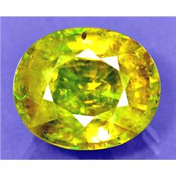 6.39ct Cushion Intense Green Titanite Sphene Red Spark RETAIL $4350 (JEW-907)