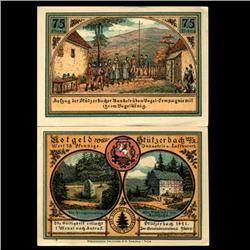 1921 Germany Stutzerbach 75 Pfg GEM Rare Note (COI-3365)