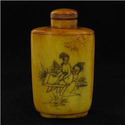 Kamasutra Chinese Bone Snuff Bottle (CLB-536)