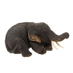 Hand Carved Teak Reclining Elephant (CLB-261)