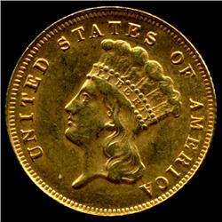 1854 RARE US 3 Dollar Gold Hi Grade (COI-3668)
