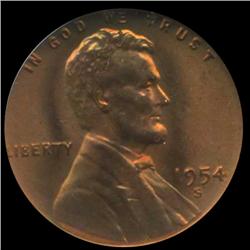 1954S Lincoln Cent Super Gem MS66 Graded (COI-3695)