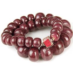 3058ct. Rare Natural African Ruby Cabochon Necklace 16mm-30mm RETAIL $19500 (JEW-1118)