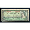 Image 1 : Bank of Canada $1.00 1954 BC-37b-iN5-iv  Low Serial Number Fine