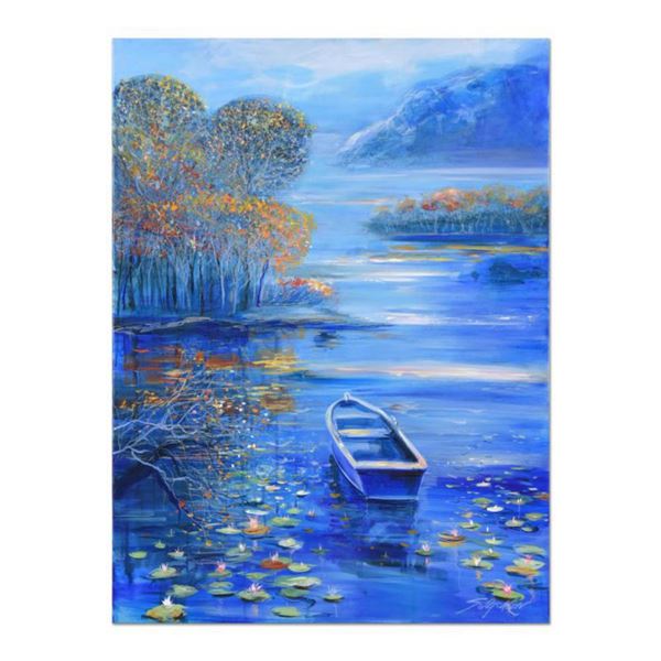 Vadik Suljakov, "Autumn Reflections" Original Oil Painting on Canvas, Hand Signed with Letter of Aut