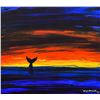 Image 2 : Wyland- Original Painting on Canvas "Whale Tail"
