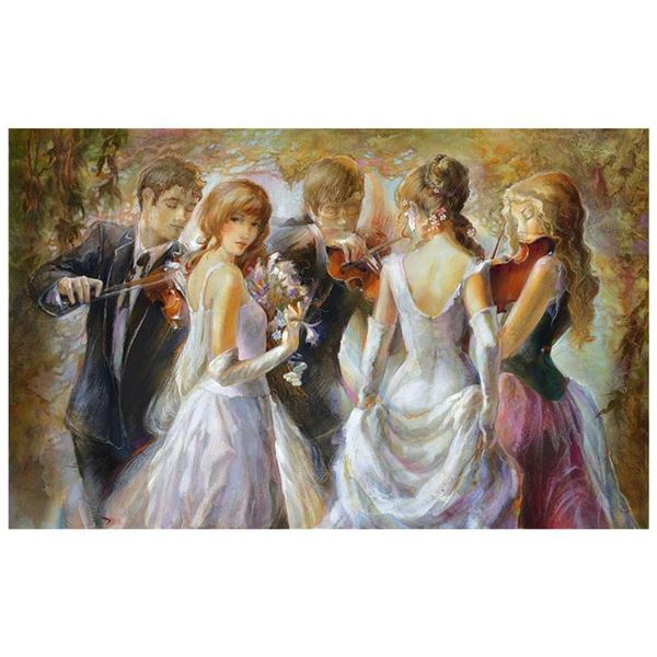 Lena Sotskova, "Sunrise" Hand Signed, Artist Embellished Limited Edition Giclee on Canvas with COA.