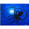 Image 2 : Wyland- Original Painting on Canvas "Blue Octopus Swirl"
