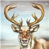 Image 2 : Martin Katon, "Arctic Reindeer" Original Oil Painting on Canvas Hand Signed with Letter of Authentic