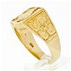 Image 9 : Heavy Men's Antique Art Nouveau Large 18K Gold Detailed Masonic Repousse Ring