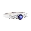 Image 1 : 1.40 ctw Sapphire And Diamond Ring - 14KT White Gold
