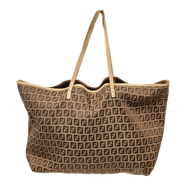 Fendi Brown Canvas Tote Bag