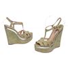 Image 1 : Miu Miu Pistacchio Suede Camoscio Lame Wedges Heels Shoes 39