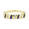 Image 2 : 0.50 ctw Blue Sapphire and Diamond Ring - 14KT Yellow Gold