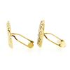 Image 4 : Vintage Men's Solid 18k Yellow & White Gold Round Basket Weave Cufflinks Links
