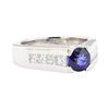 Image 1 : 1.99 ctw Sapphire And Diamond Ring - 14KT White Gold
