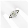 Image 3 : Antique Art Deco 18k Gold European Fancy Yellow Diamond Filigree Engagement Ring
