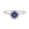 Image 2 : 0.77 ctw Sapphire and Diamond Ring - 14KT White Gold
